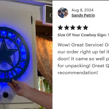 Dallas Cowboys LED Football Sign