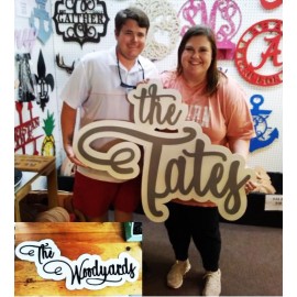  Name Sign -  The Family Name Sign Painted with Backer-Custom Names 36" 