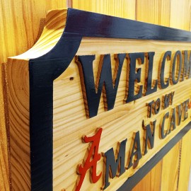 Alabama Welcome Wood Sign – Hand-Carved Home Decor