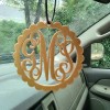 Monogram Car Charm   Scalloped