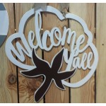 Cotton door wreath-door hanger- front door wreath- fall door hanger