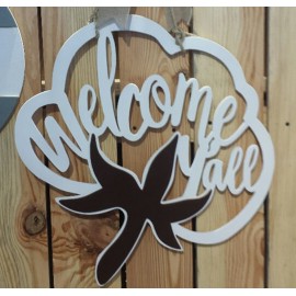 Cotton door wreath-door hanger- front door wreath- fall door hanger