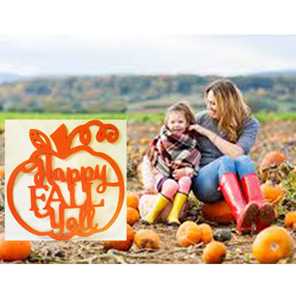 Fall Ya'll Pumpkin -Name Sign-Door Hanger-Wood Pumpkin