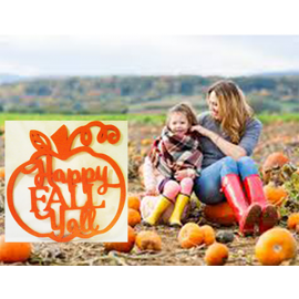 Fall Ya'll Pumpkin -Name Sign-Door Hanger-Wood Pumpkin