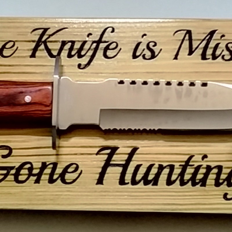 Fishing and Hunting Sign with Optional Knife