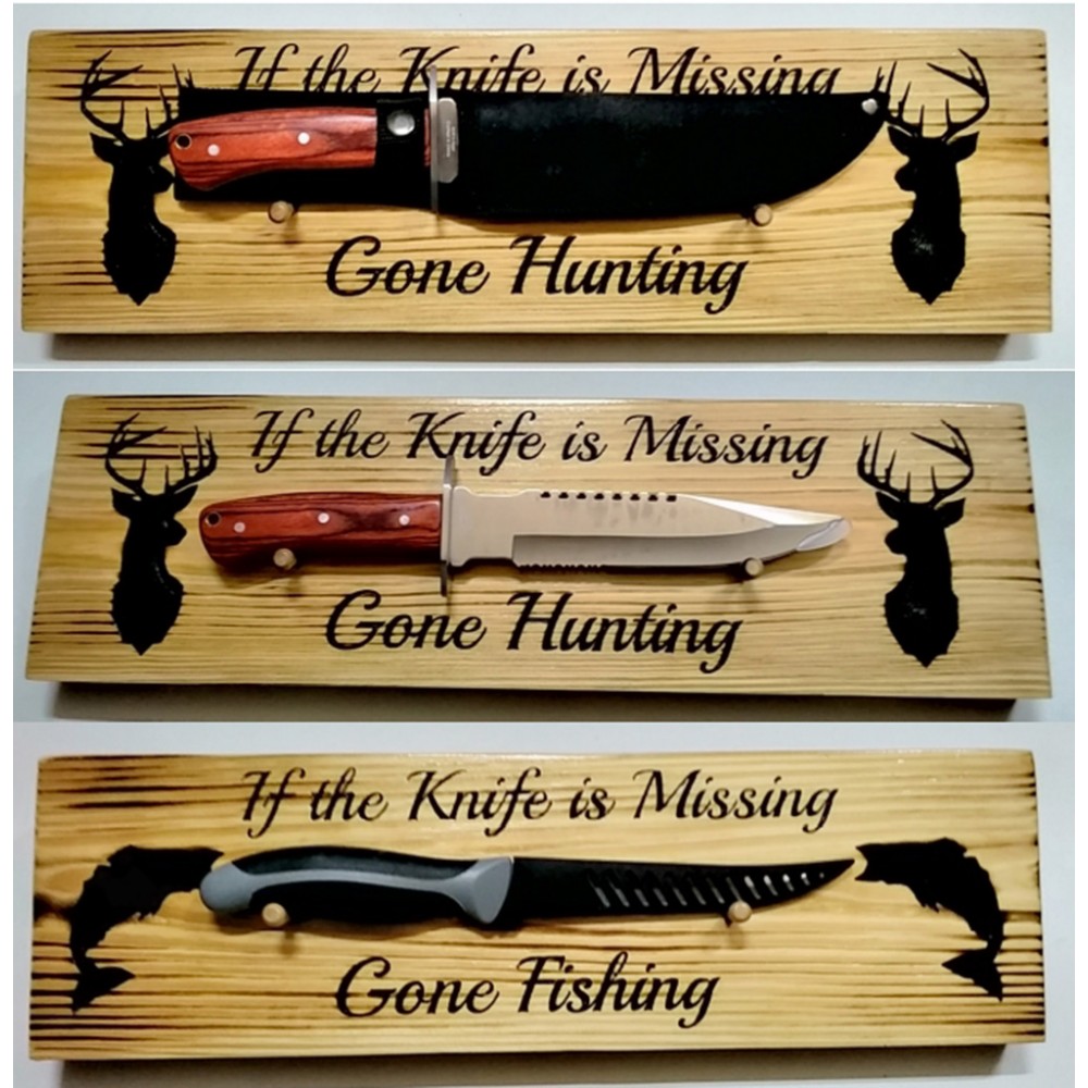 Fishing & Hunting Signs With or Without Knife 
