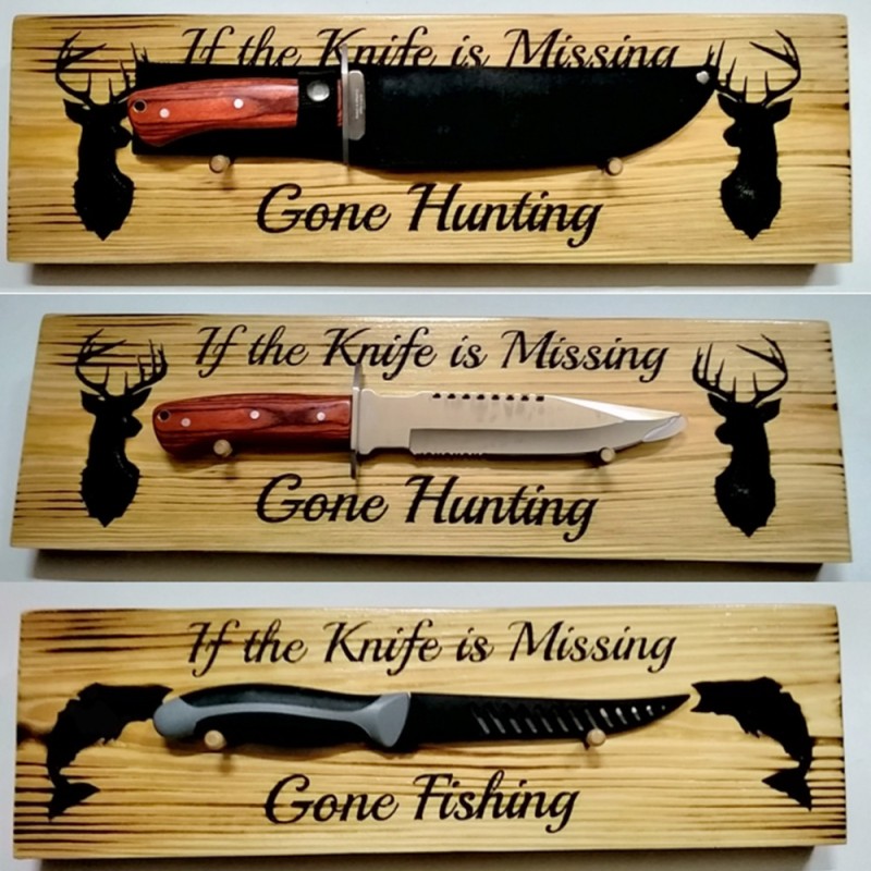 Fishing and Hunting Sign with Optional Knife