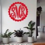Scalloped 3-Letter Monogram Door Hanger – Wood Sign