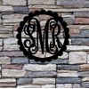 Scalloped 3-Letter Monogram Door Hanger – Wood Sign