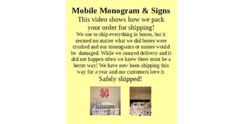 The Best way to ship a wooden Monogram 