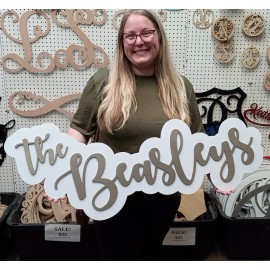  Name Sign -  The Family Name Sign Painted with Backer-Custom Names 36" 