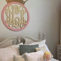 3-Letter Crown Monogram Door Hanger – Wood Home Décor