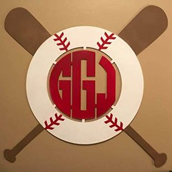 Baseball Bat 3-Letter Monogram