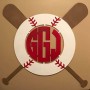 Baseball Bat 3-Letter Monogram