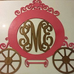 Princess Carriage Monogram Nursery Sign