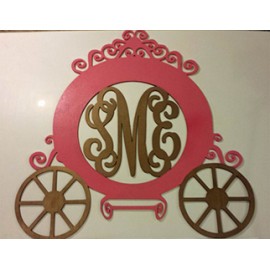 Princess Carriage Monogram - Nursery Sign -Wood Sign-Wall Décor 