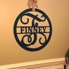 Round Initial and Name Door Hanger