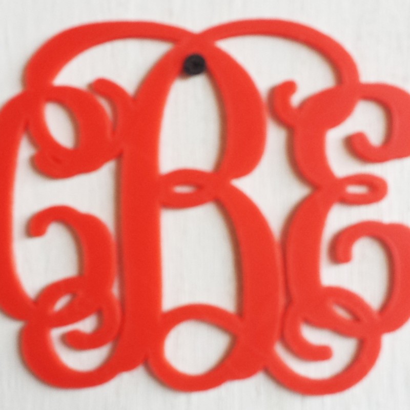 Mirror Monogram Car Charm