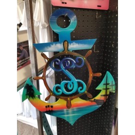 Monogram Anchor | Door Hanger - Wood Sign