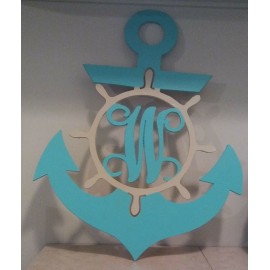 Monogram Anchor | Door Hanger - Wood Sign