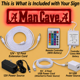 Alabama Man Cave LED Lighted Wall Sign