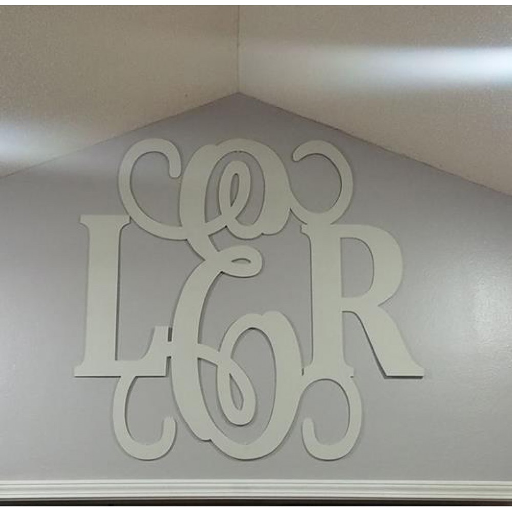 Monogram wall décor-Monogram Vine & Block 