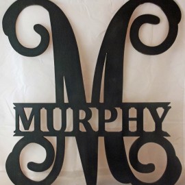 Vine Initial and Name Door Hanger