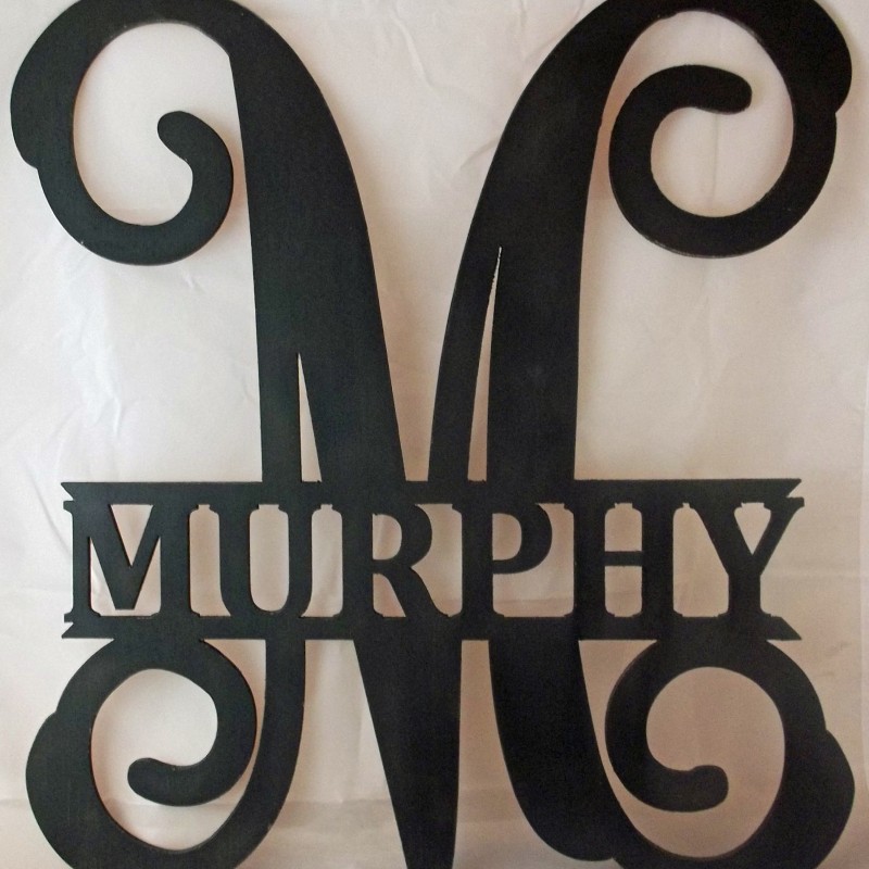 Vine Initial and Name Door Hanger